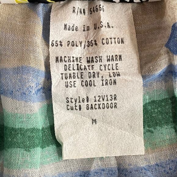 Vintage 80s 90s NOS Two Potato Tiered Midi Skirt M Pastel Boho Coastal Sheer - Picture 9 of 9